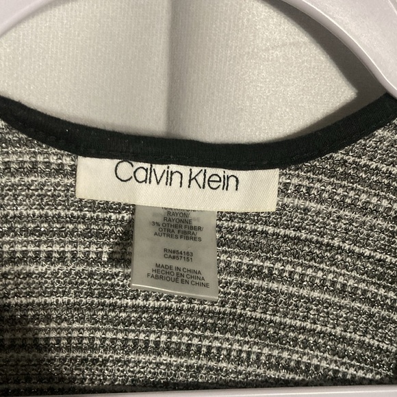 CALVIN KLEIN black white wrap shawl top one size most - Picture 5 of 7